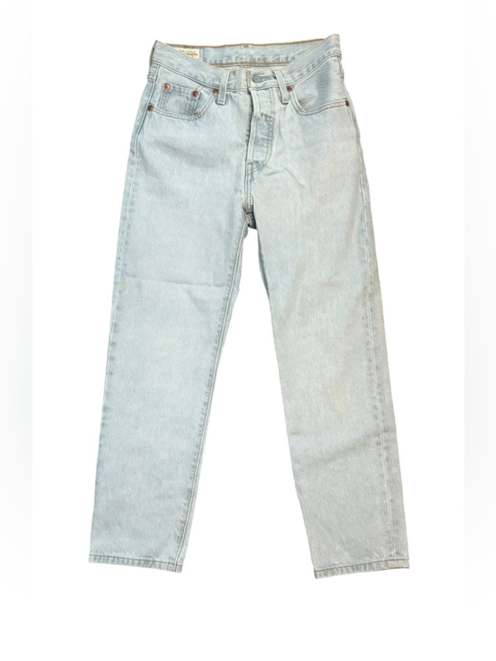Levi’s 501 Light Wash Straight Leg Jeans W24 L26 High Rise Vintage Fit